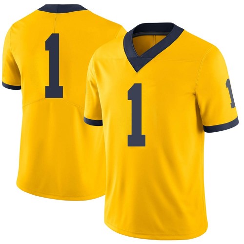 Nico Collins Michigan Wolverines Men's NCAA #1 Maize Limited Brand Jordan College Stitched Football Jersey PXS0754GH